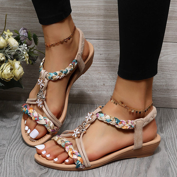Cecile sandalen damen | Vintage Bohemian Modische Sandalen mit Farben