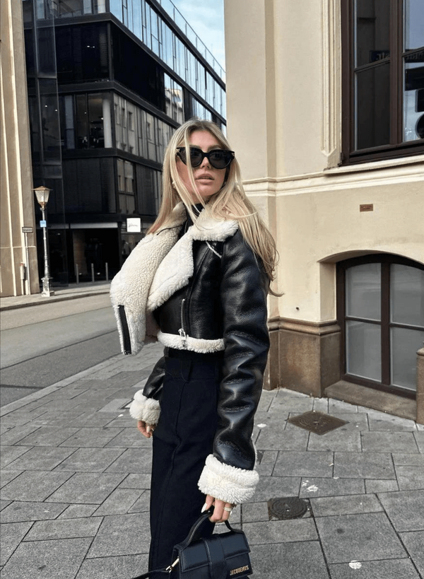 Claudia Lederjacke | Stilvoller Look für die kalten Tage mit Pelzbesatz
