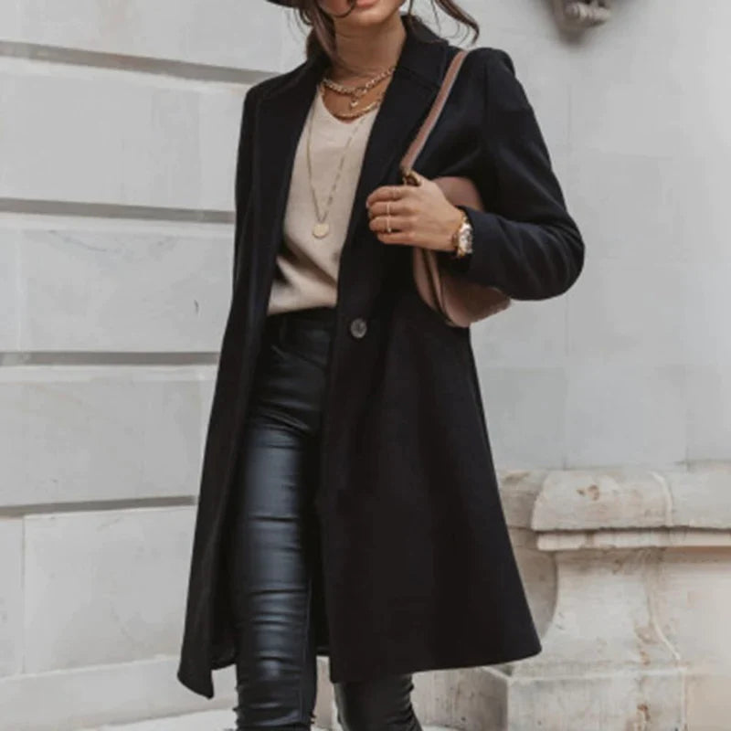 Zara Manteljacke | Stylische lange Jacke aus Wolle für Herbst & Winter
