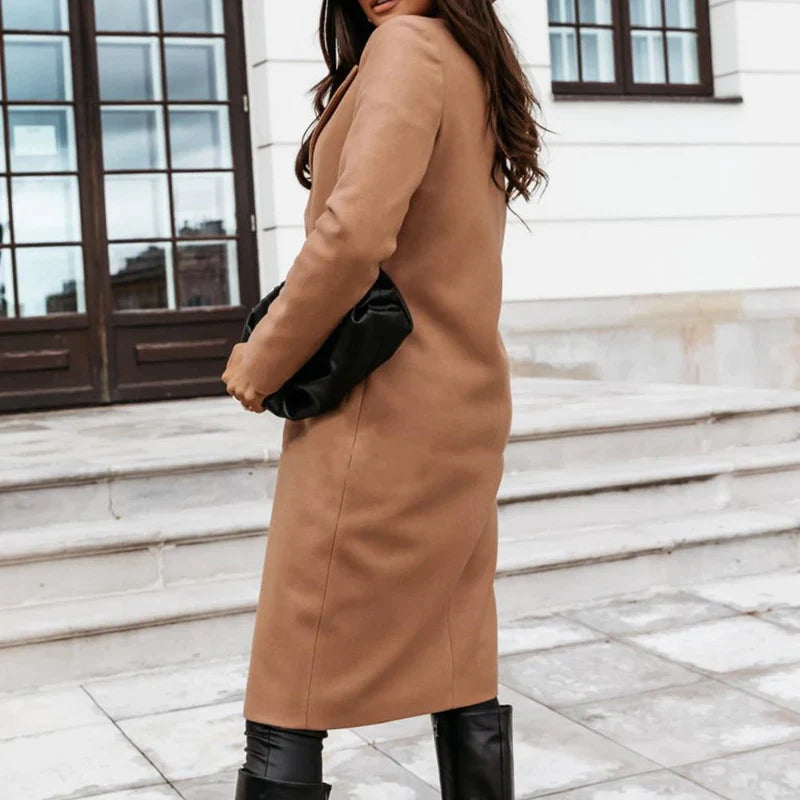 Zara Manteljacke | Stylische lange Jacke aus Wolle für Herbst & Winter