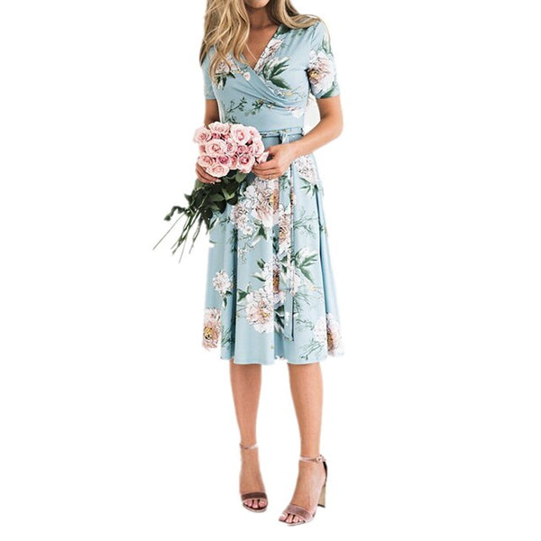 Loscana Floral Kleid | Elegantes Kleid mit Blumendruck für Frauen