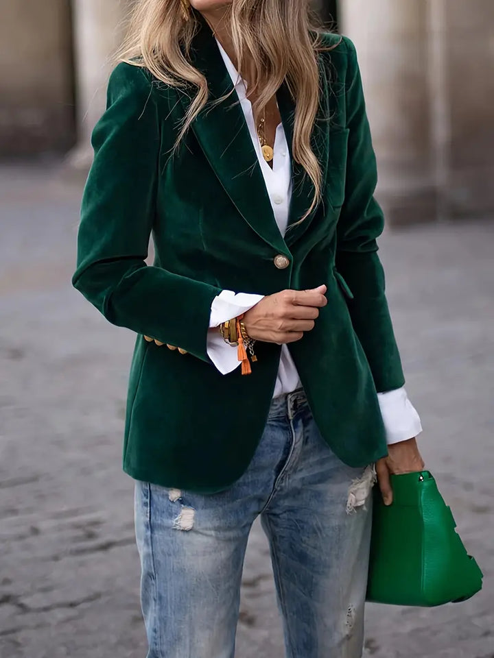 Blazer für Damen - Elegante Samt-Übergangsjacke