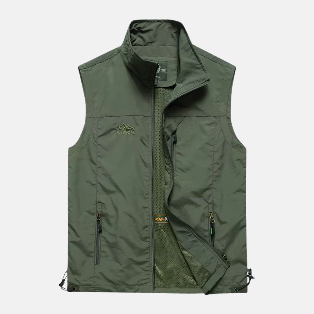 Peaks Outdoor Anglerweste | Leicht Multifunktionsweste mit Taschen Für Herren