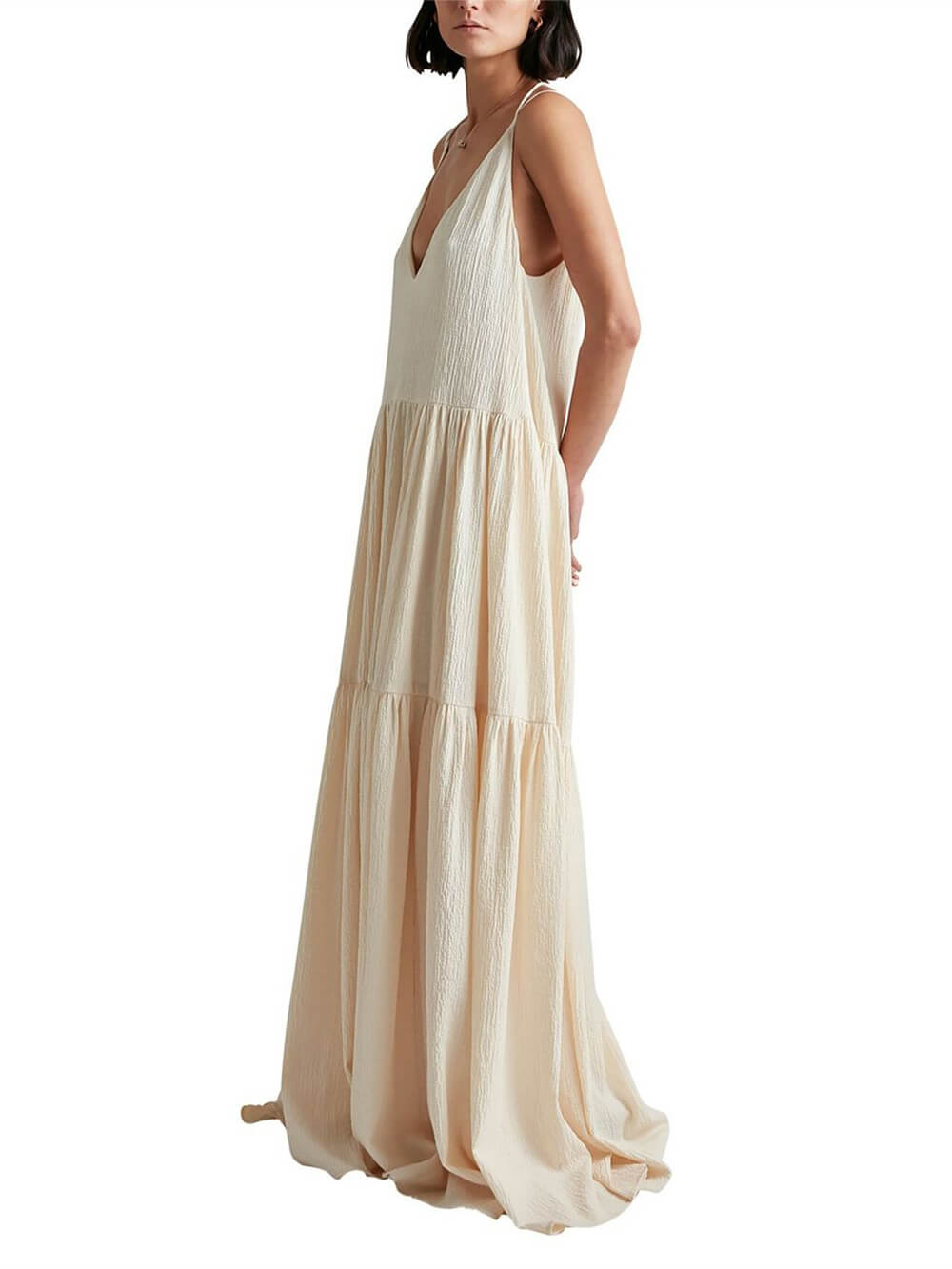 Sommerkleid für Damen - Luftiges Maxikleid mit V-Ausschnitt