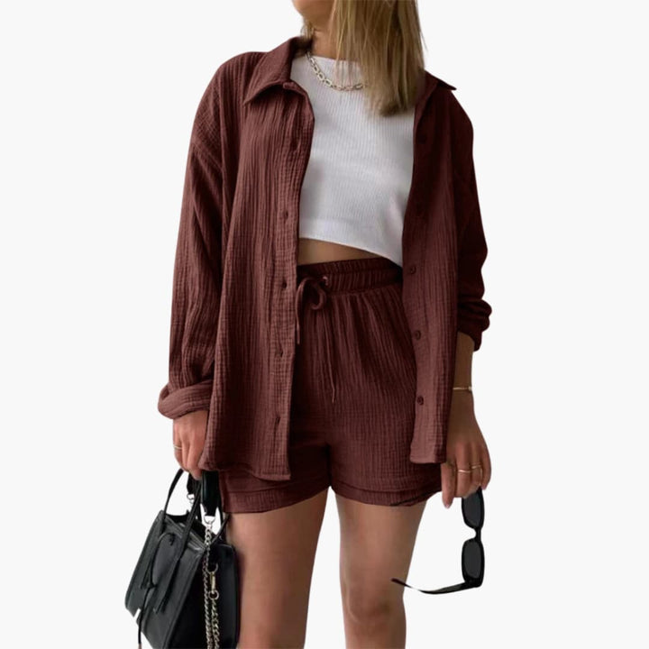 Musselin Zweiteiler für Damen - Luftiges Co-ord Set für Sommer