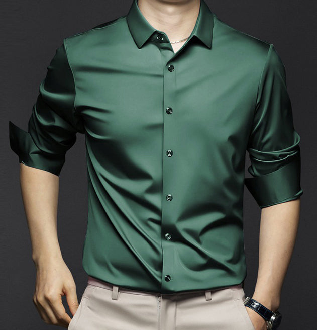 Bügelfreies Hemd für den Herbst – Business Casual Stretch Hemd für Herren