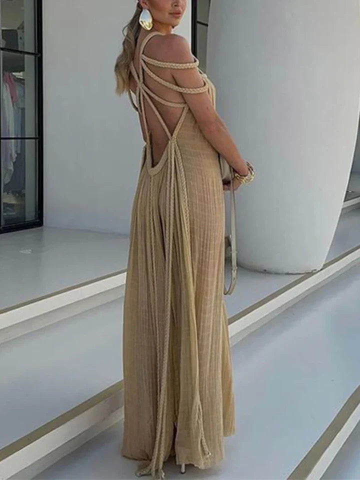 Abendkleid für Damen - Langes Cocktailkleid mit Cut-Out-Schultern