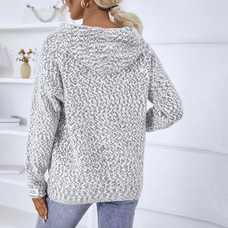 Mila Weste | Locker gestrickte Strickjacke mit Kapuze für Frauen