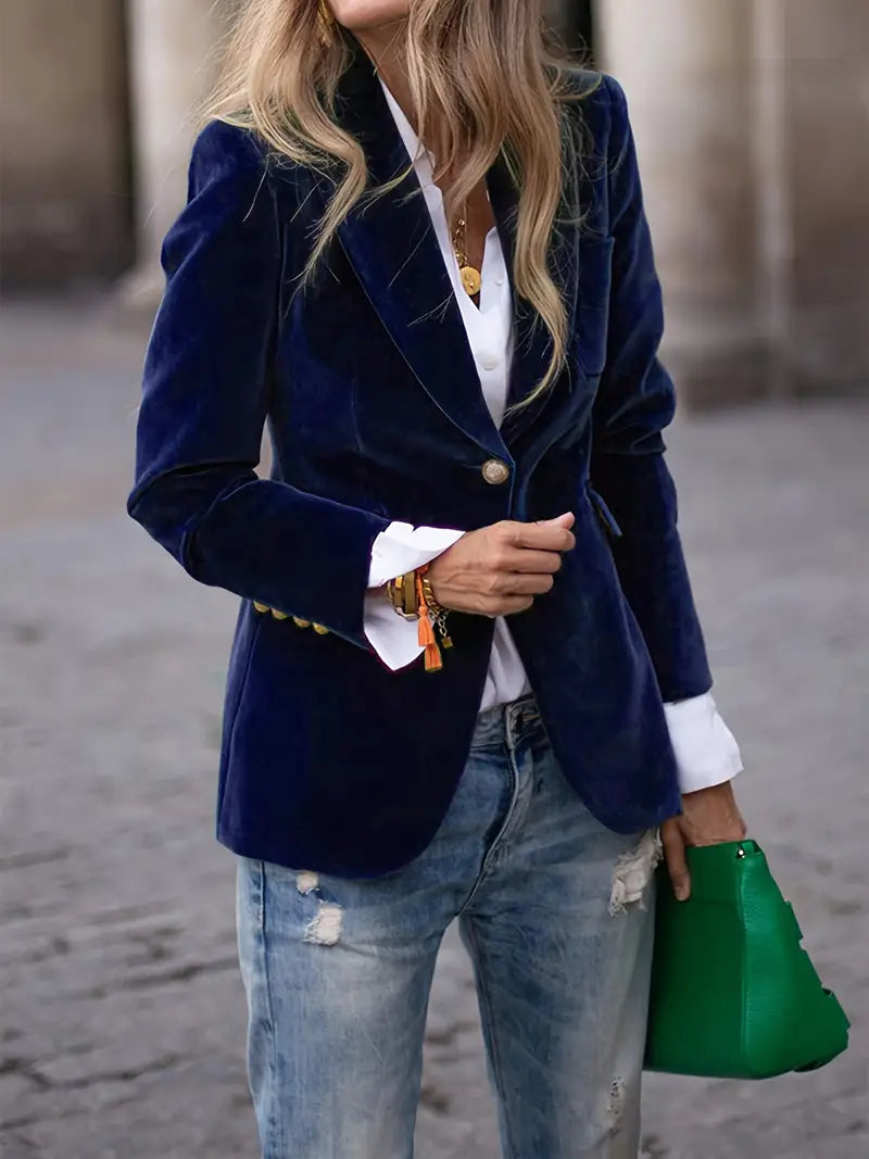 Blazer für Damen - Elegante Samt-Übergangsjacke