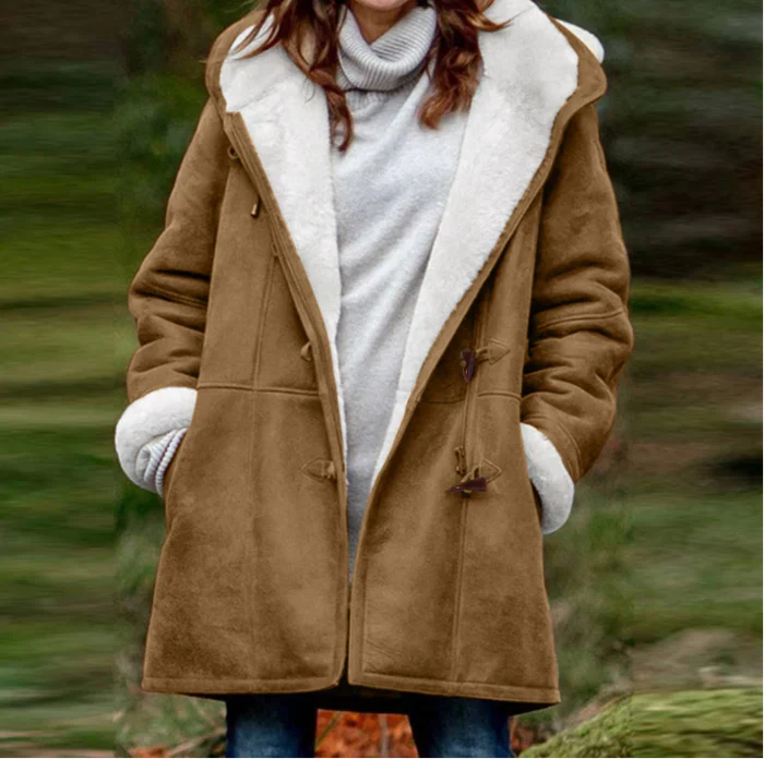 Cantelle Polar Mantel | Extra warmer langer Wintermantel mit Polar-Fleece-Futter für Damen