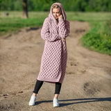 Luxe en warm vest met capuchon voor dames – extra lang