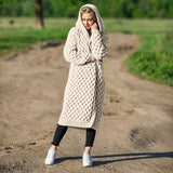 Luxe en warm vest met capuchon voor dames – extra lang