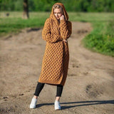 Luxe en warm vest met capuchon voor dames – extra lang