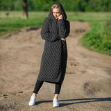 Luxe en warm vest met capuchon voor dames – extra lang