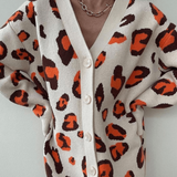 Trendy gekleurd warm vest met knopen voor dames