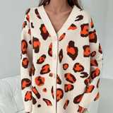 Trendy gekleurd warm vest met knopen voor dames