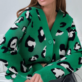 Trendy gekleurd warm vest met knopen voor dames