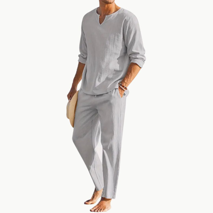 Zweiteiler für Herren - Leichtes Sommer-Set mit Hemd und Hose