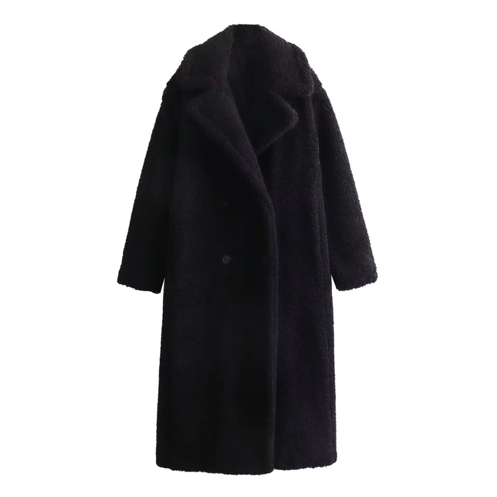 Fleecejacke für den kalte Tage - Stilvolle Lange Mantel mit Stehkrage für Damen