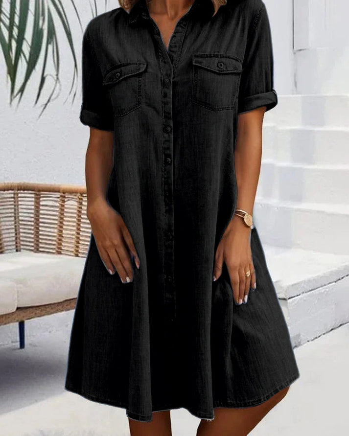 Jeanskleid für Damen - Luftiges Hemdblusenkleid für den Sommer