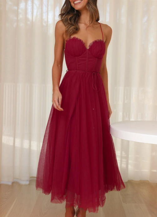 Josephine Elegantes Kleid | Sommer-Midikleid für Damen, rückenfrei und trägerlos