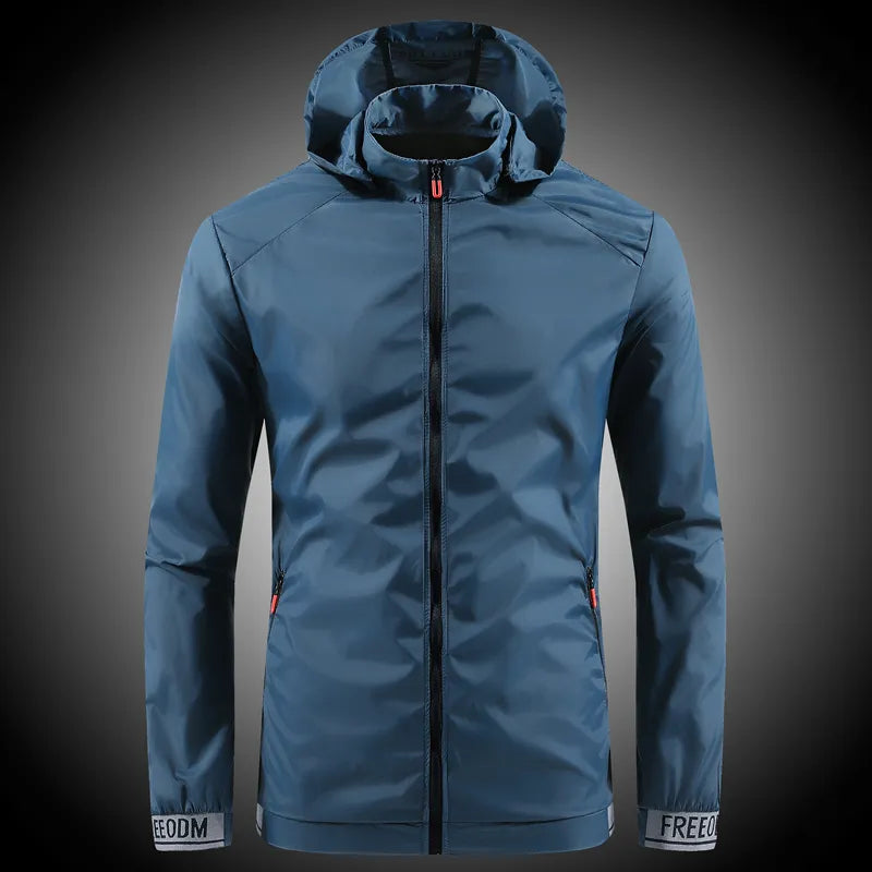 Regenjacke für Herren - Wasserdichte Übergangsjacke mit Kapuze