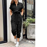 Raina Stilvoller Jumpsuit | Sommerlicher Cargo-Jumpsuit mit kurzen Ärmeln