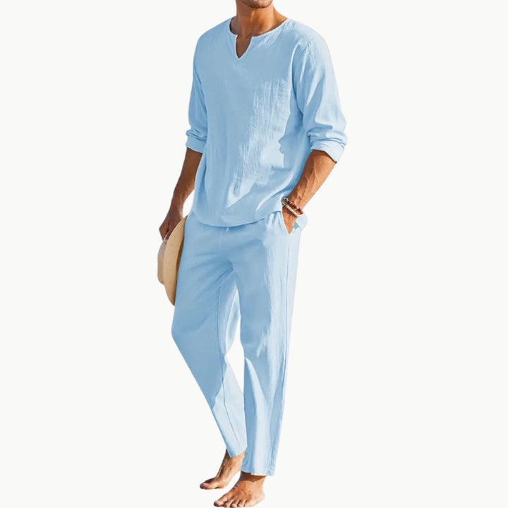 Zweiteiler für Herren - Leichtes Sommer-Set mit Hemd und Hose