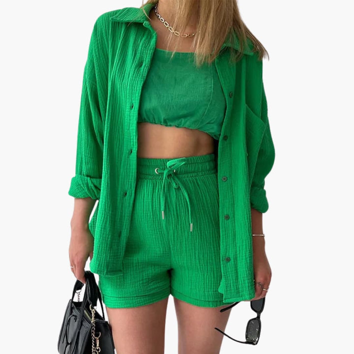 Musselin Zweiteiler für Damen - Luftiges Co-ord Set für Sommer