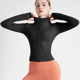 Loscana Yoga Jacke | Elegante sportliche Damenstrickjacke mit Reißverschluss