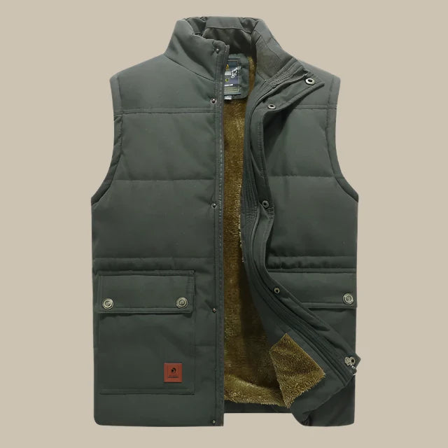 Steppweste für Kalte Tage - Casual Gilet mit Polarfleece für Herren