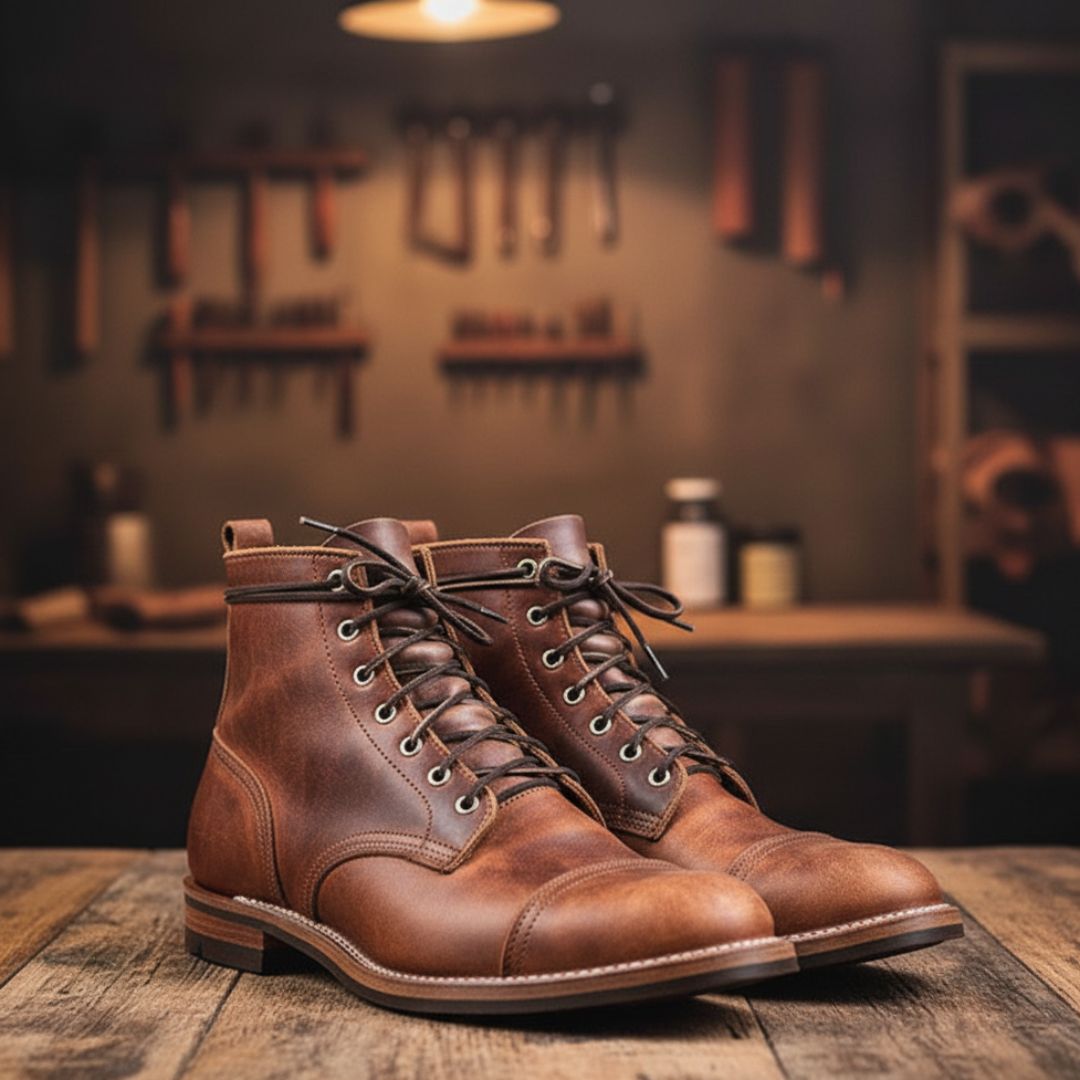 Retro Stiefel für den Herbst - Stilvolle Wasserdichte Schnürstiefel für Herren