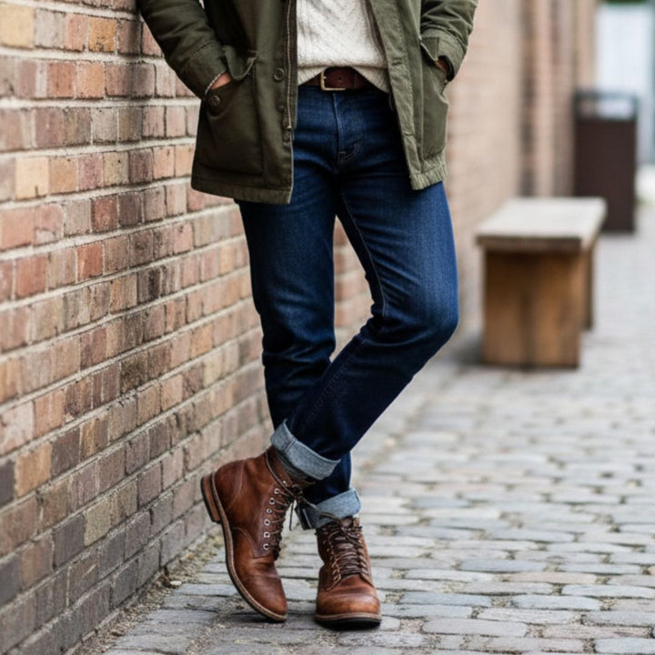 Retro Stiefel für den Herbst - Stilvolle Wasserdichte Schnürstiefel für Herren