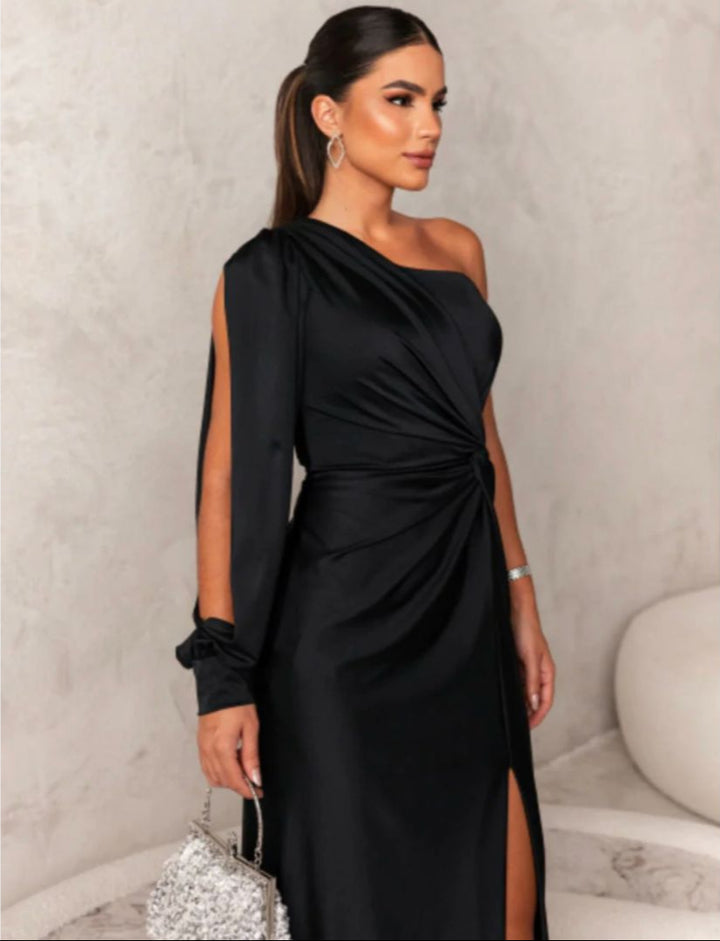 Abendkleid für Damen - Elegantes Maxikleid mit One-Shoulder für Hochzeiten