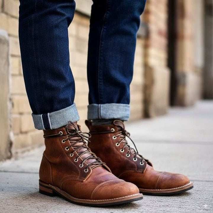 Retro Stiefel für den Herbst - Stilvolle Wasserdichte Schnürstiefel für Herren