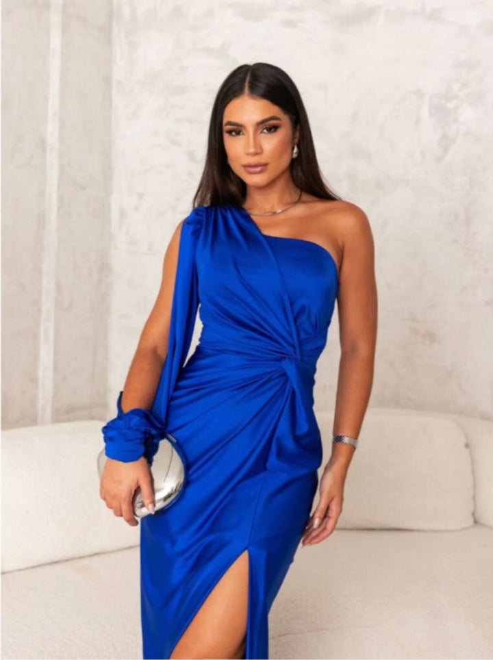 Abendkleid für Damen - Elegantes Maxikleid mit One-Shoulder für Hochzeiten