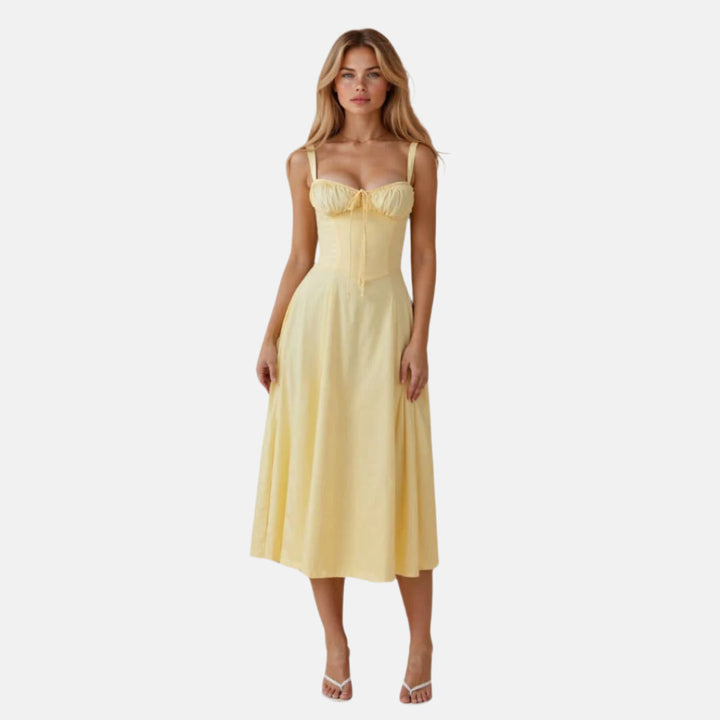 Sommerkleid für Damen - Elegantes Maxi Brautjungfernkleid mit Corsage