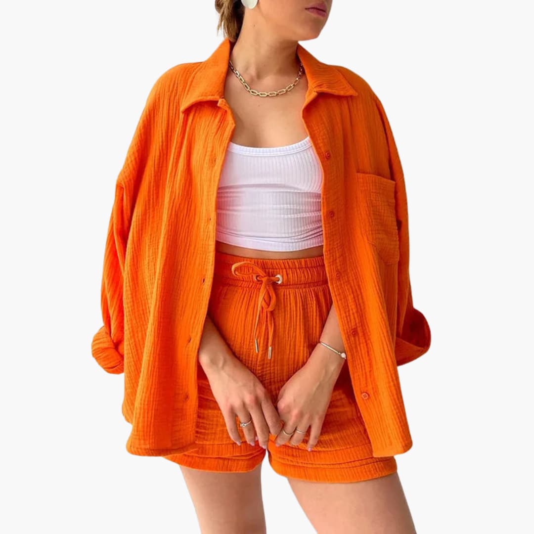 Musselin Zweiteiler für Damen - Luftiges Co-ord Set für Sommer