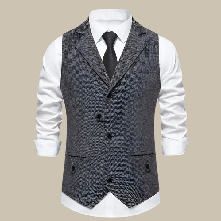 Trachtenweste für den Herbst - Vintage Tweed-Gilet mit Taschen für Herren