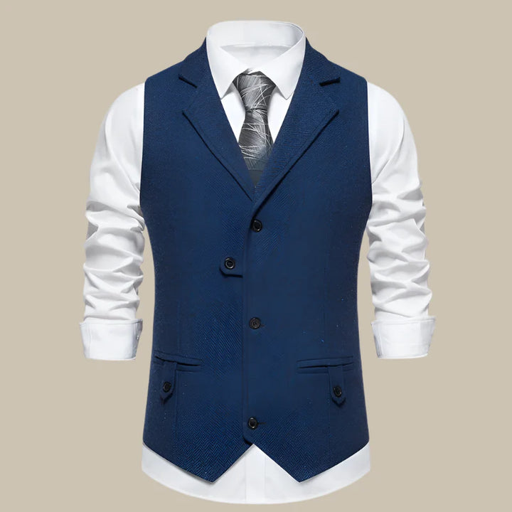 Trachtenweste für den Herbst - Vintage Tweed-Gilet mit Taschen für Herren