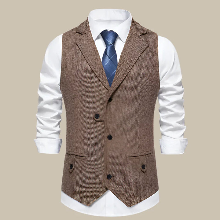 Trachtenweste für den Herbst - Vintage Tweed-Gilet mit Taschen für Herren