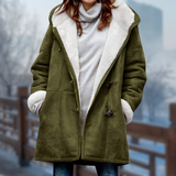 Mika Fleece Jacket | Bequeme weiche lange Fleecejacke für Frauen mit Kapuze