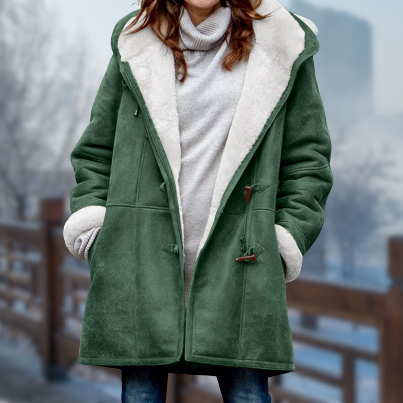 Mika Fleece Jacket | Bequeme weiche lange Fleecejacke für Frauen mit Kapuze