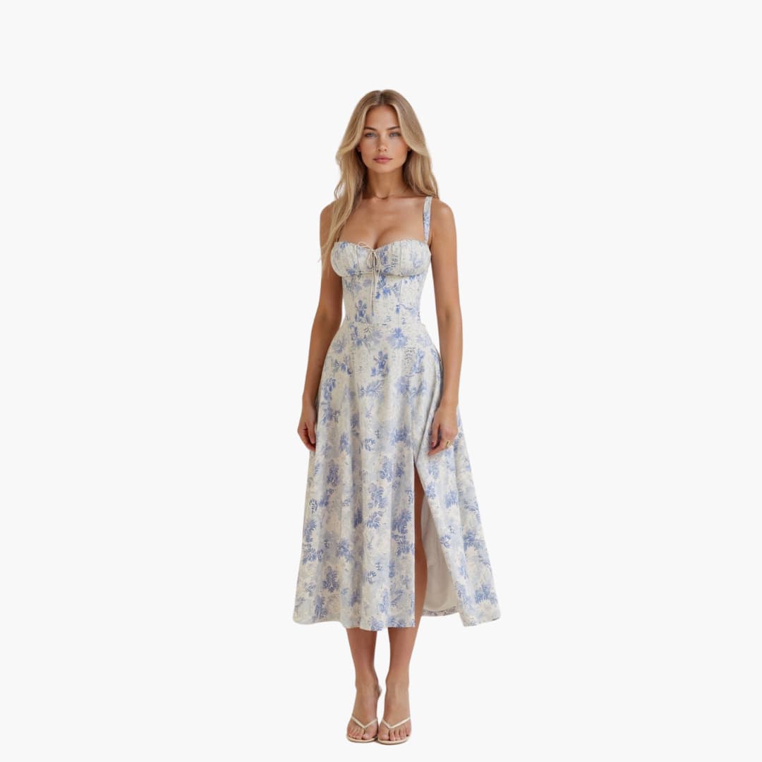 Sommerkleid für Damen - Elegantes Maxi Brautjungfernkleid mit Corsage