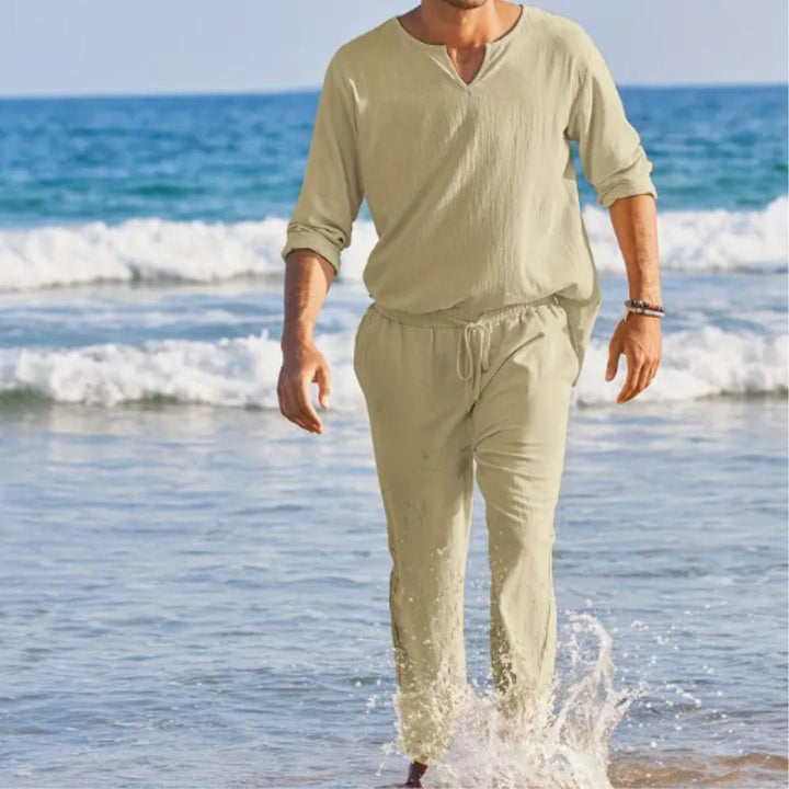 Zweiteiler für Herren - Leichtes Sommer-Set mit Hemd und Hose