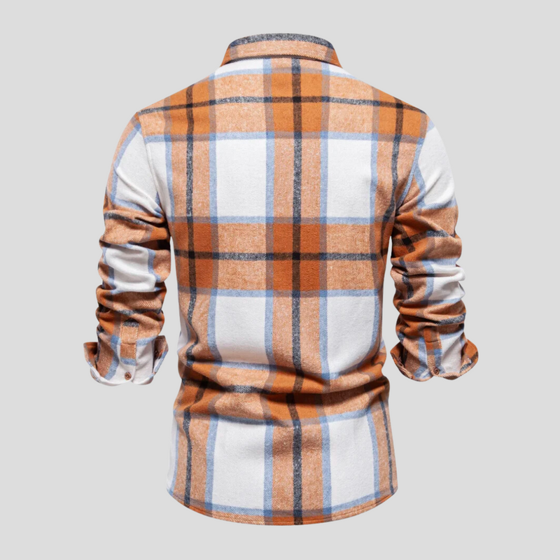 Lucian Casual Shirt | Modernes kariertes Herrenhemd mit Doppeltaschen