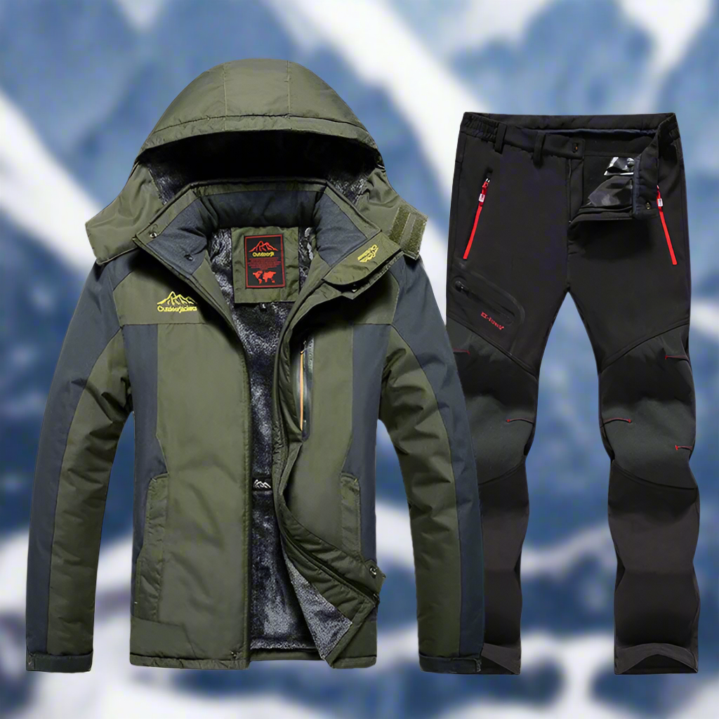 Outdoor Winter Set - Widerstandsfähiges & Wasserdichtes Winterjacke und Wanderhose für Herren