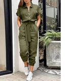 Raina Stilvoller Jumpsuit | Sommerlicher Cargo-Jumpsuit mit kurzen Ärmeln