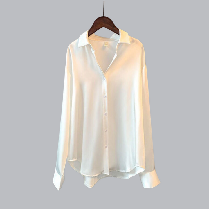 Satinbluse für Damen - Elegante Leichte Hemdbluse für für jeden Anlass