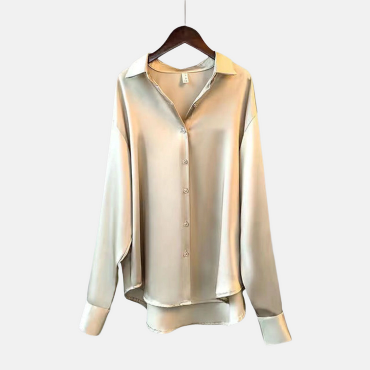 Satinbluse für Damen - Elegante Leichte Hemdbluse für für jeden Anlass